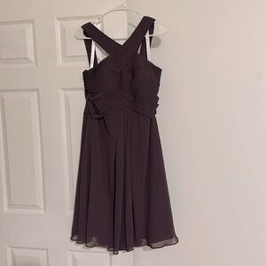 Purple mid-length bridesmaid dress, Azazie